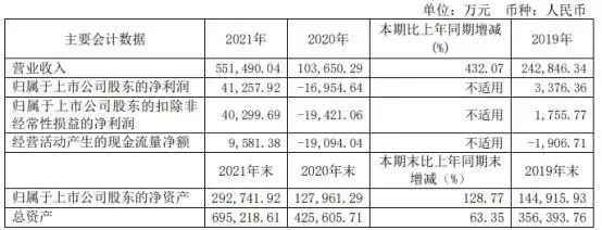 振华新材2021年净利4.13亿同比扭亏为盈 总经理向黔新薪酬146.05万(图1)