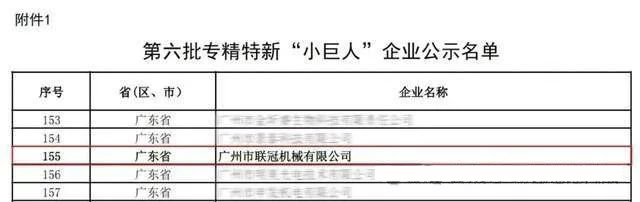 【会员喜报】广州联冠机械荣获国家级专精特新“小巨人”企业称号(图2)